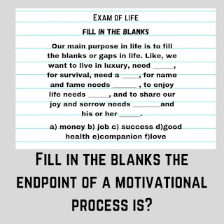 Fill in the blanks the endpoint of a motivational process is?