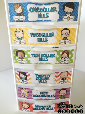 FREEBIE Labels for Classroom Coin and Money Drawers