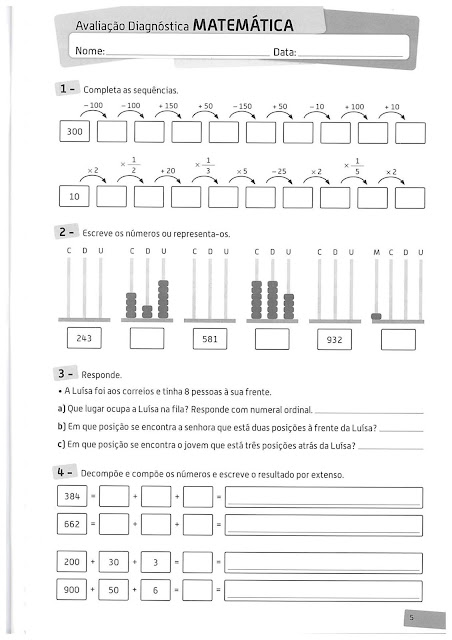 atividades de matematica 3 ano