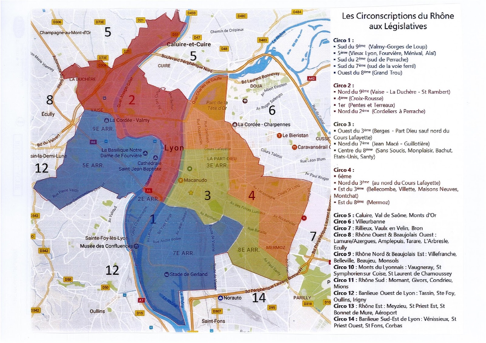 La France d'abord Lyon et ses 4 circonscriptions