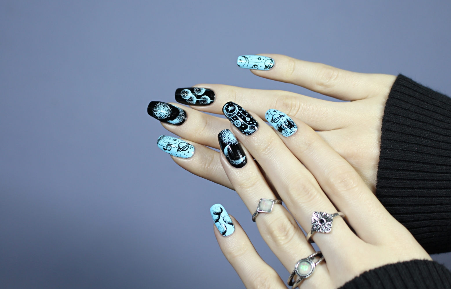 celestial nail art design