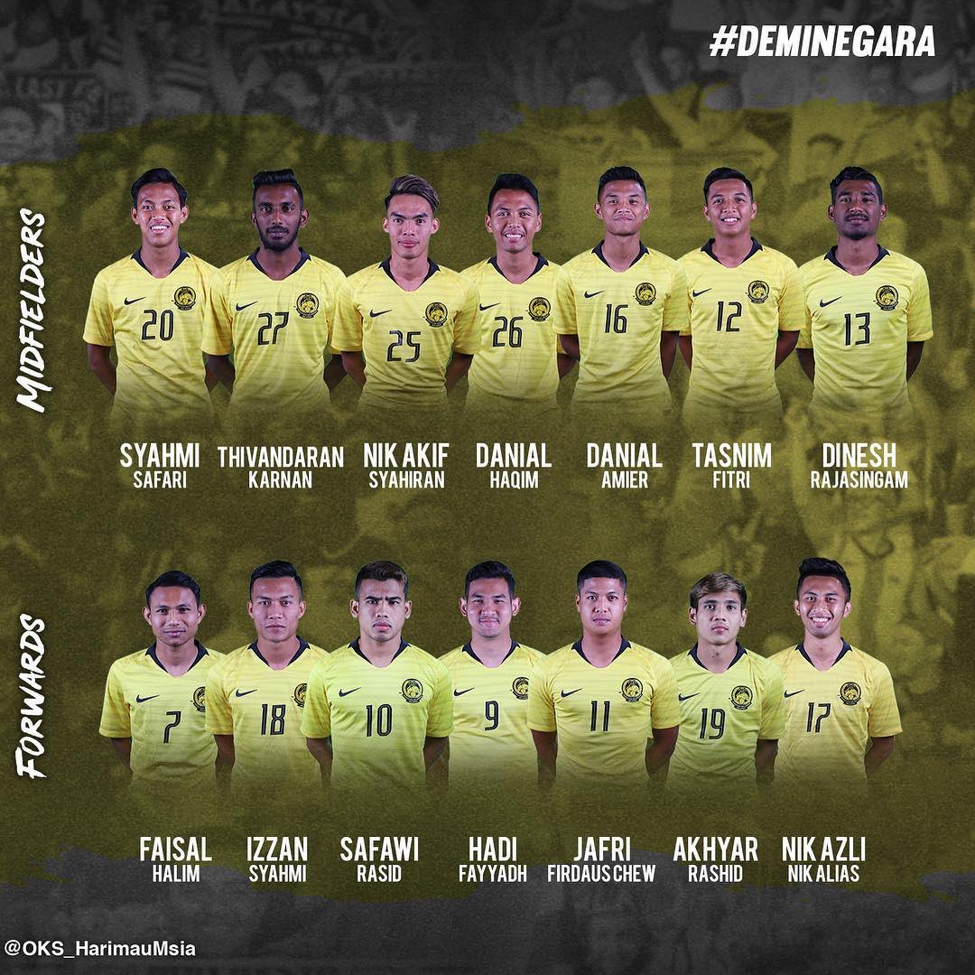 Pasukan Bola Sepak Kebangsaan Malaysia Pemain