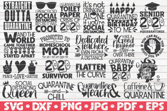 Quarantine Social Distancing Bundle Svg Vector