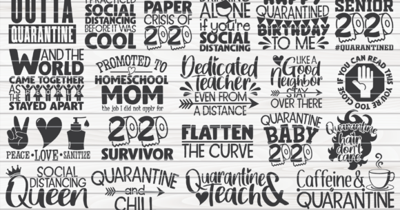 Quarantine Social Distancing Bundle Svg Vector