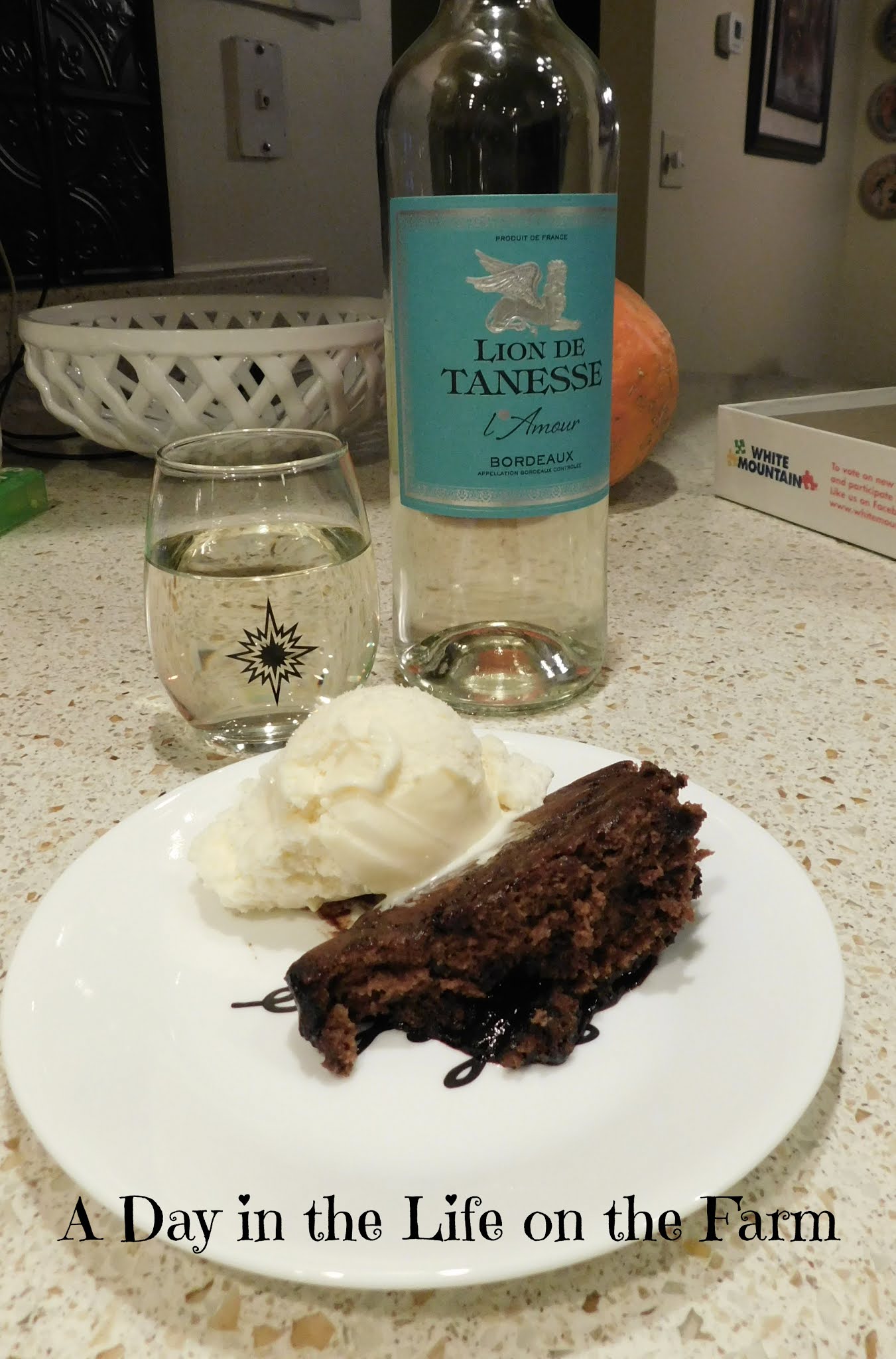 A Day in the Life on the Farm Hot Chocolate and Halva Pudding paired with Lion De Tanesse L