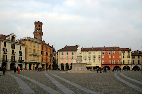 The Piazza Cavour in Vercelli, where Galleani was born