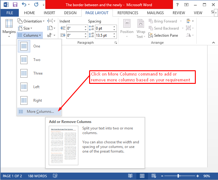 MULTIPLE COLUMNS IN WORD RAMESH S BLOG multiple-columns-in-word-ramesh-s-blog