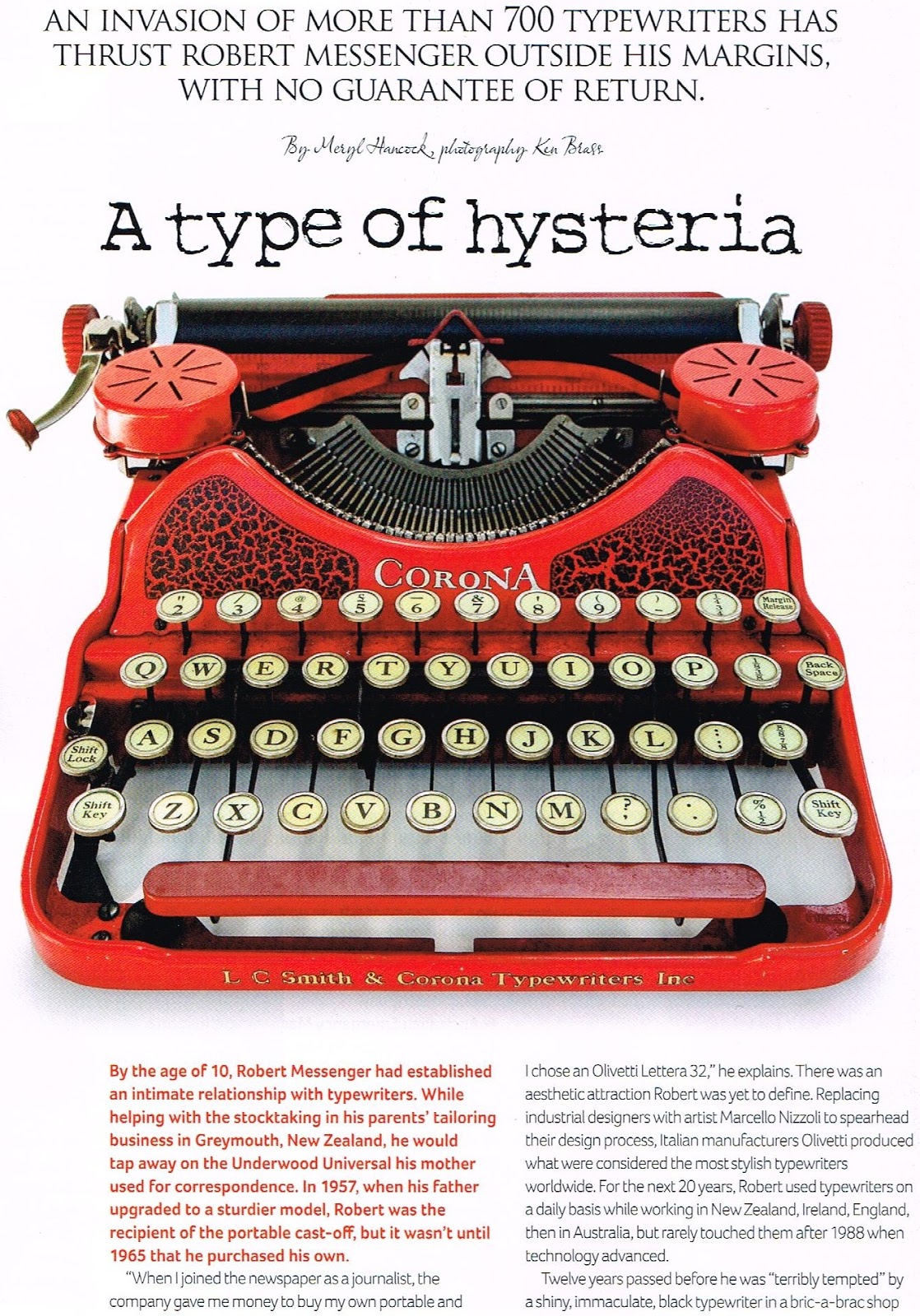 oz.Typewriter Typewriters in Australian magazine
