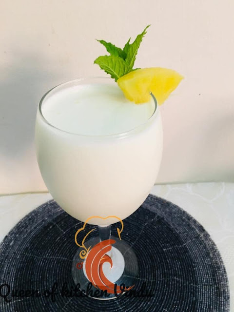 අන්නාසී - පයිනැපල් ජූස් හදමු (Pineapple & Condensed Milk Pina Colada) - Your Choice Way