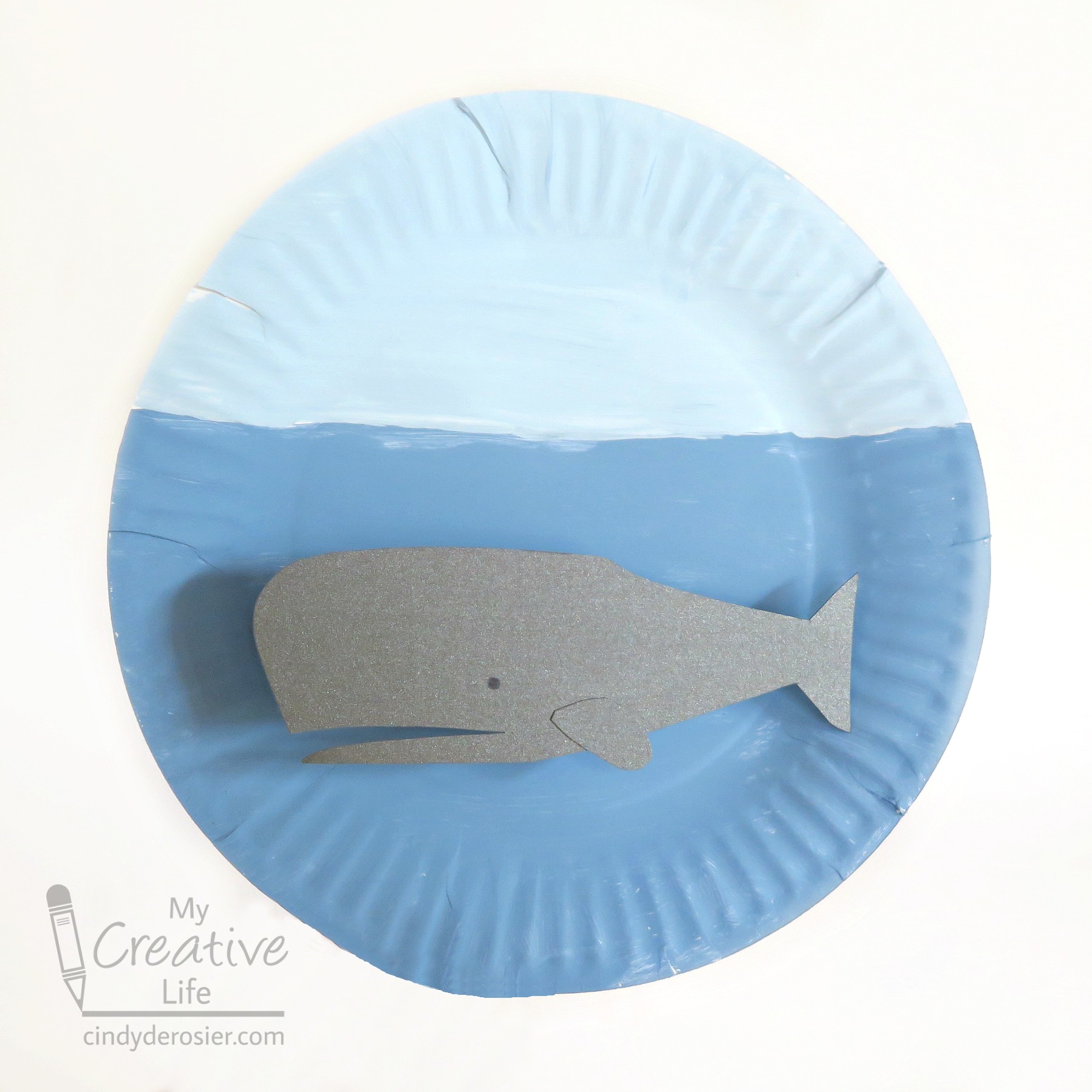 paper plate whale craft