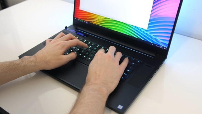 The typing experience on the Razer Blade Pro 17 is much much better, thanks to the enough keys travel.
