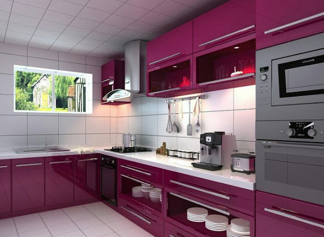 purple kitchen designs