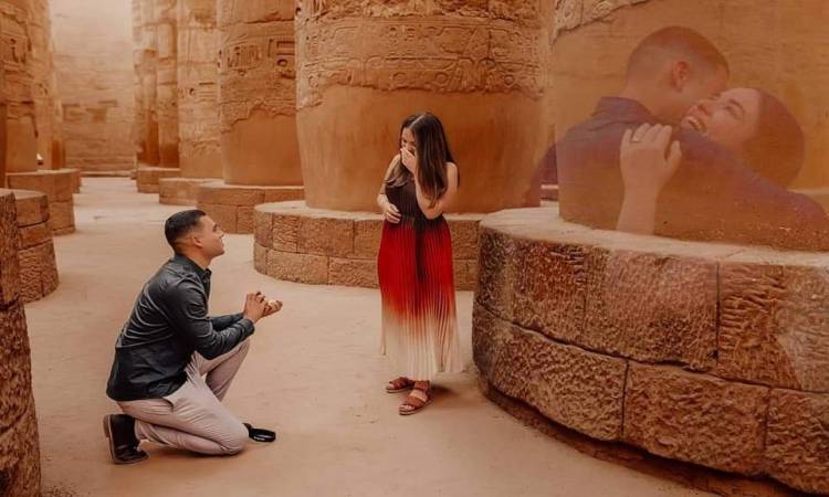Pictures .. An American witnesses the Pharaohs marrying his girlfriend
