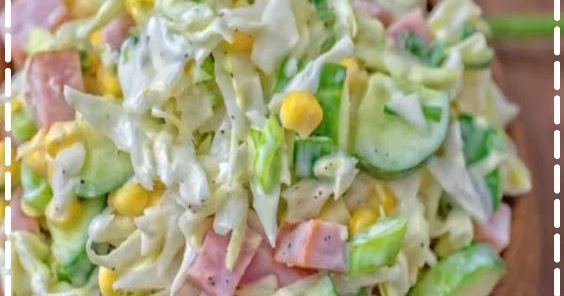 Cabbage And Ham Salad Healthy Food Delicious