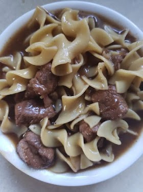 Sirloin Beef tips and noodles