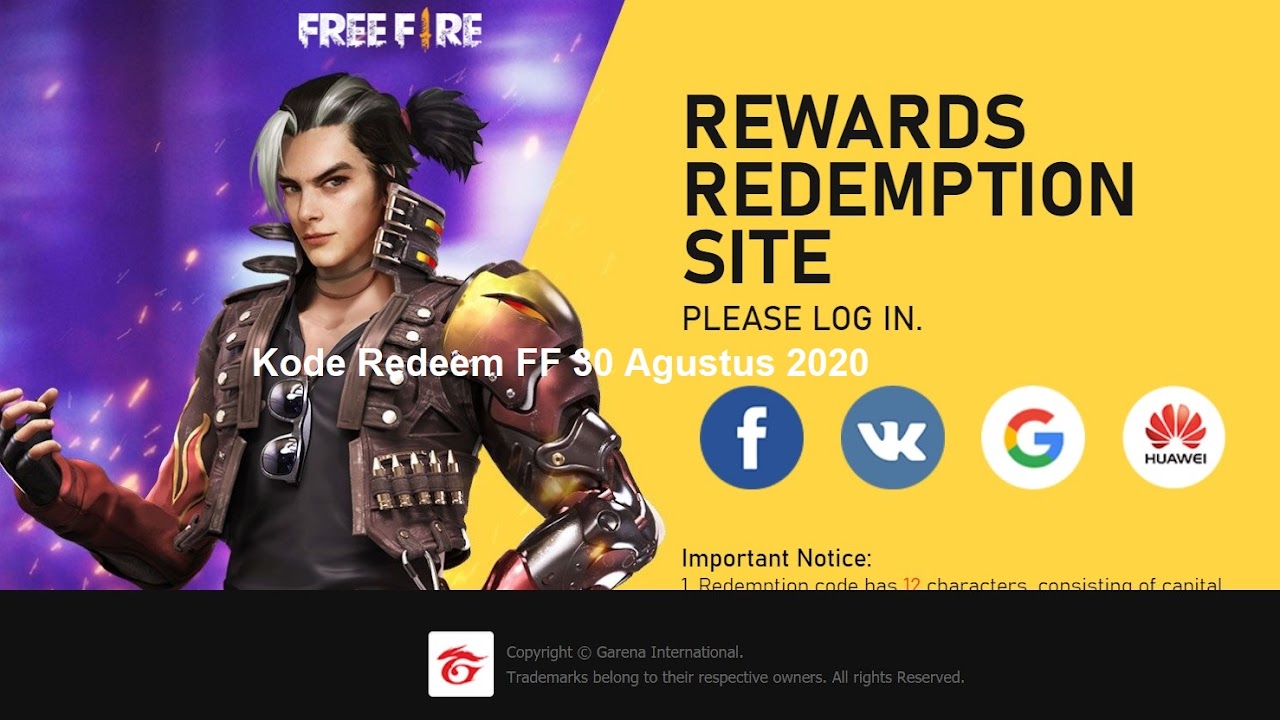 Kode Redeem Ff 30 Agustus 2020 Kuy Sikat Area Tekno