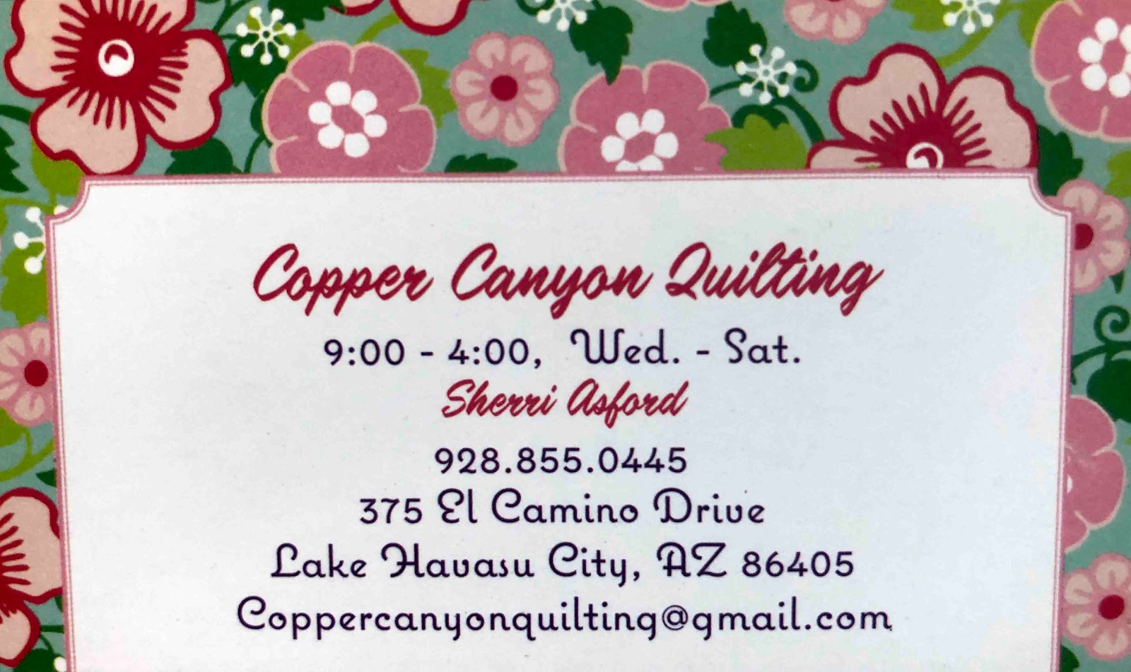 Cat Patches Quilt Shop Copper Canyon Quilting, Lake Havasu City, Arizona