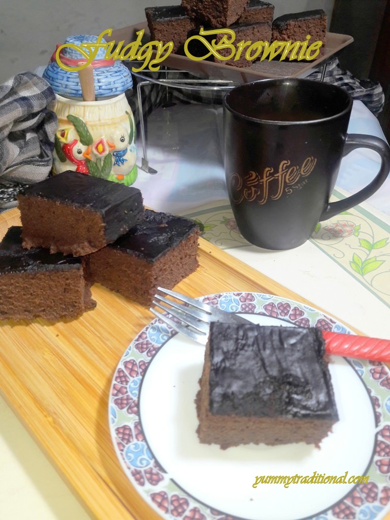 Fudgy Brownie Cake Recipe Yummy Traditional