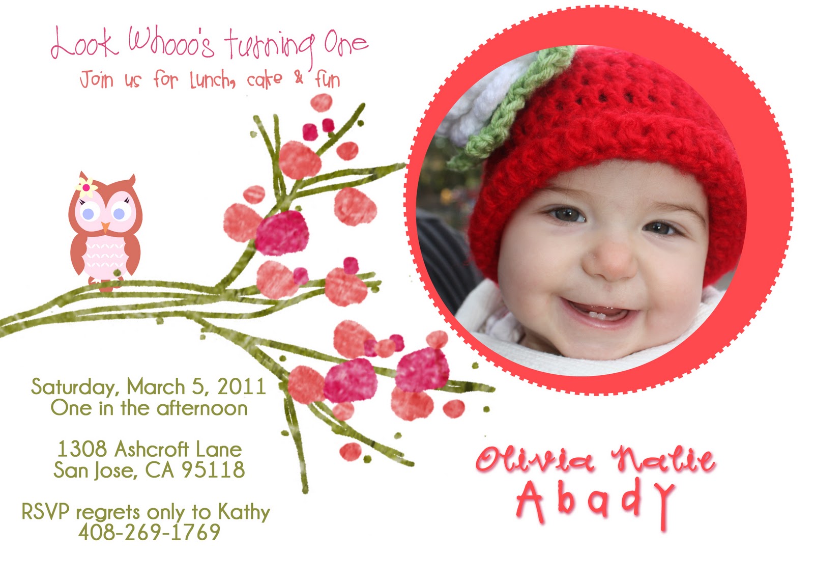 Olivia's Escapades!: My First Birthday Party Invitation