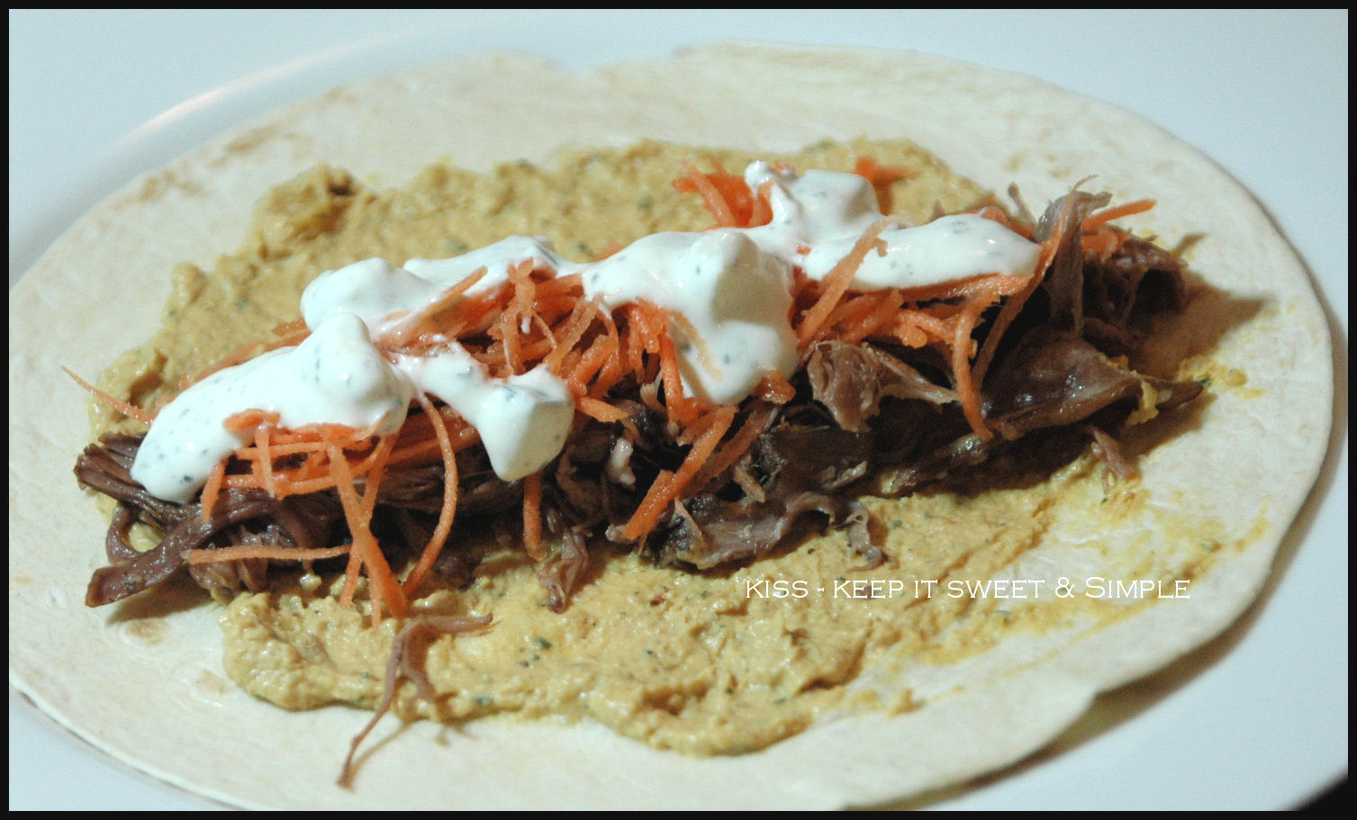 Kiss in the Kitchen Harissa Lamb and Houmous Flatbreads