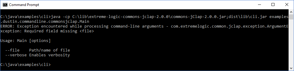 Inspired by Actual Events: Java Command-Line Interfaces (Part 19): jClap