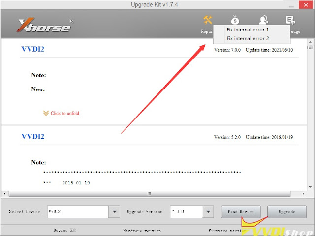 xhorse-vvdi2-fix-internal-error