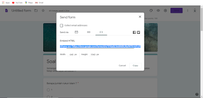 Cara Memasang Google Forms (Google Formulir) Kedalam Posting Blog (Website)