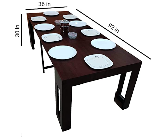 GLORYFOLDING Folding Dining Tables Expanding 4,6,8 to 10 Seater Console