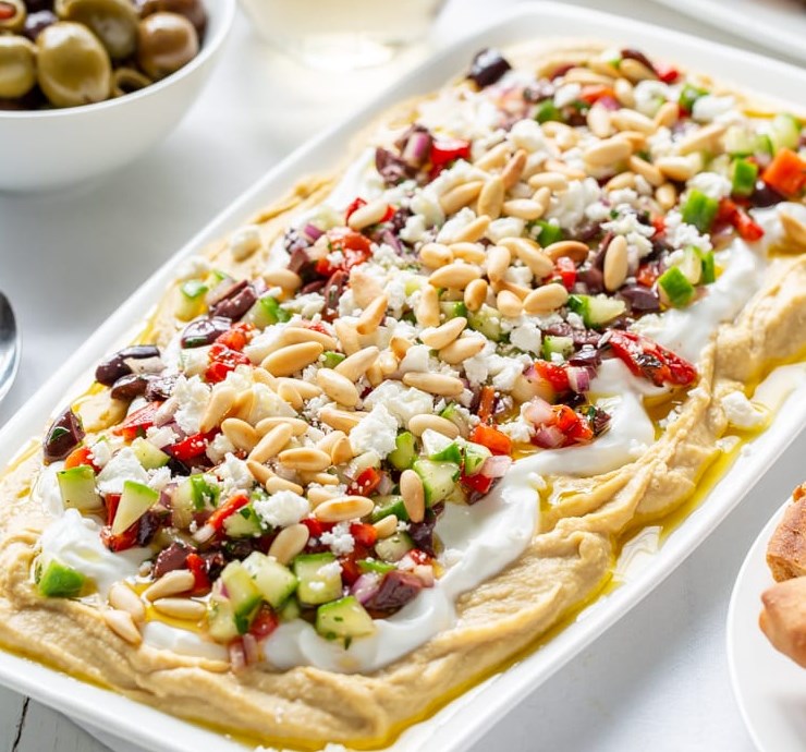 Greek Layered Hummus Dip Recipe #vegetarian #appetizers Greek Layered Hummus Dip Recipe #vegetarian #appetizers