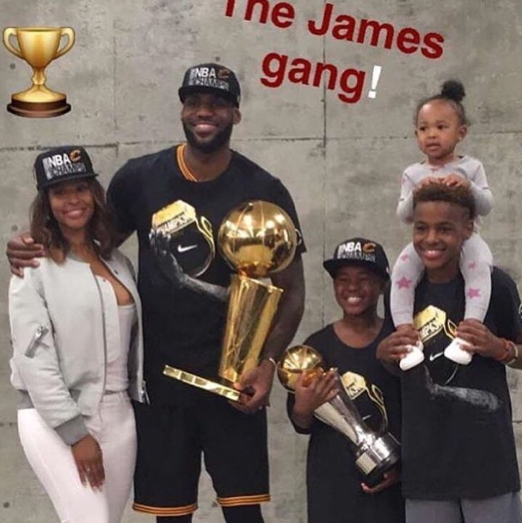 Photos: LeBron James Poses With Wife & Kids After Winning First NBA