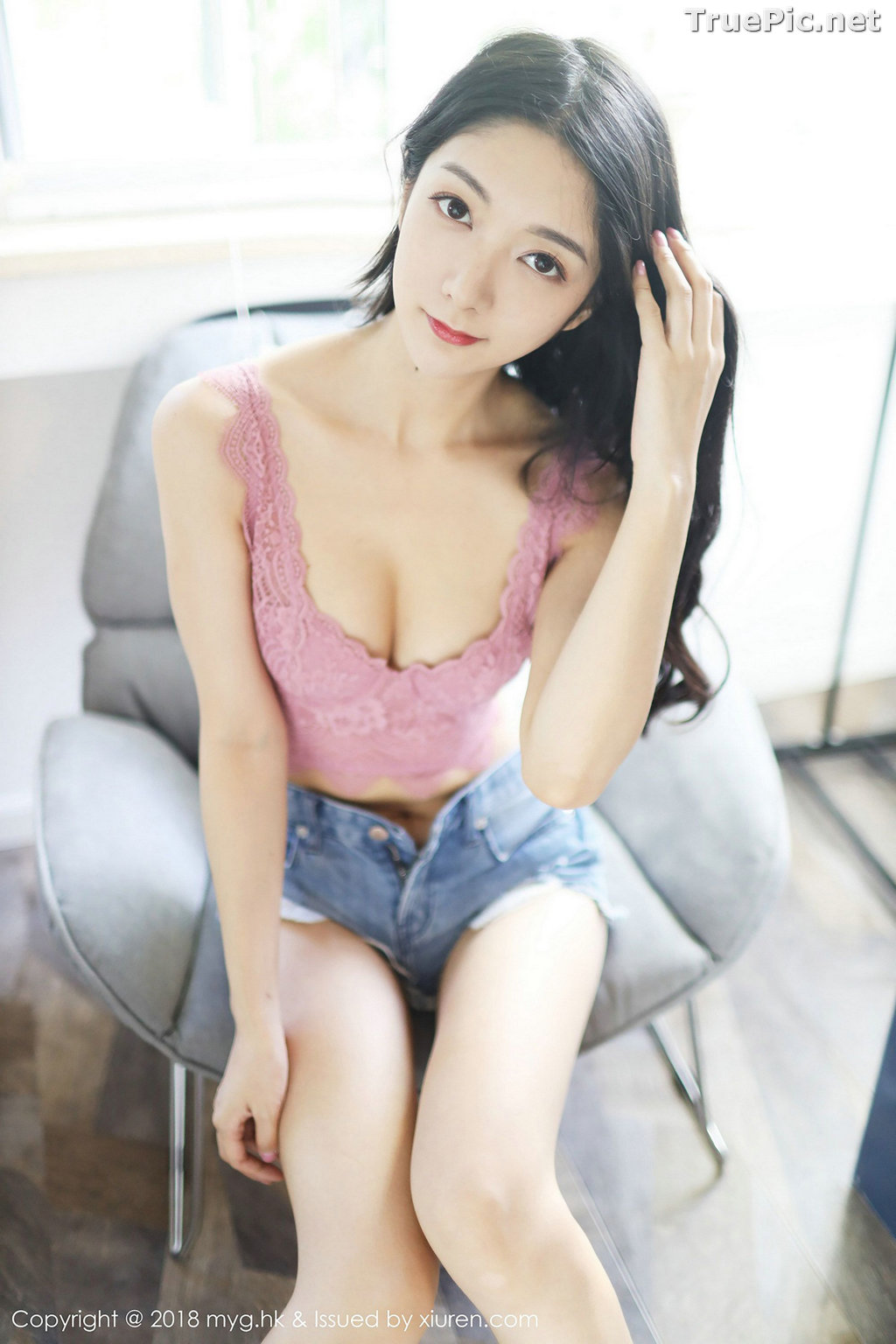 Image MyGirl Vol.322 - Chinese Model - Xiao Reba (Angela小热巴) - Croptop and Jean Short Pants - TruePic.net - Picture-18