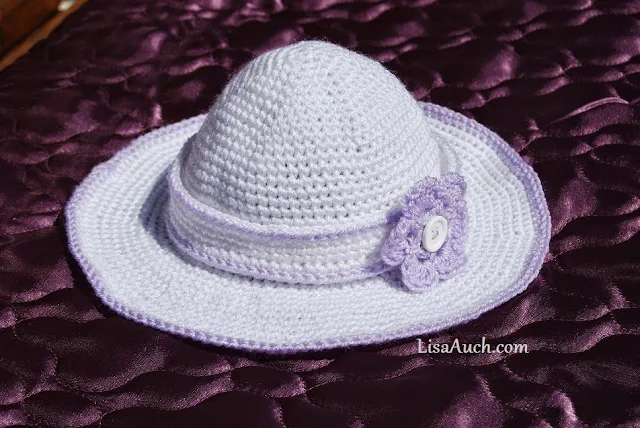 crochet childs sunhat pattern with large brim, easter bonnet, summer hat