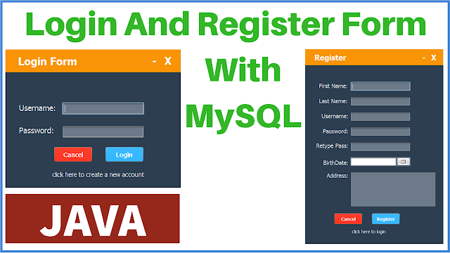 Java - Login And Register Form With MySQL DataBase