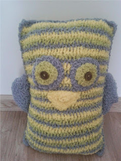 crochet owl pillow