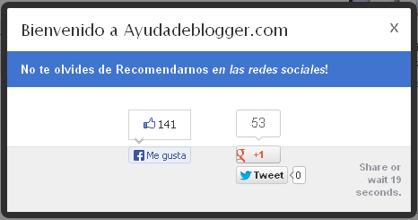 Me gusta Facebook Google + y Twitter Popout para blogger