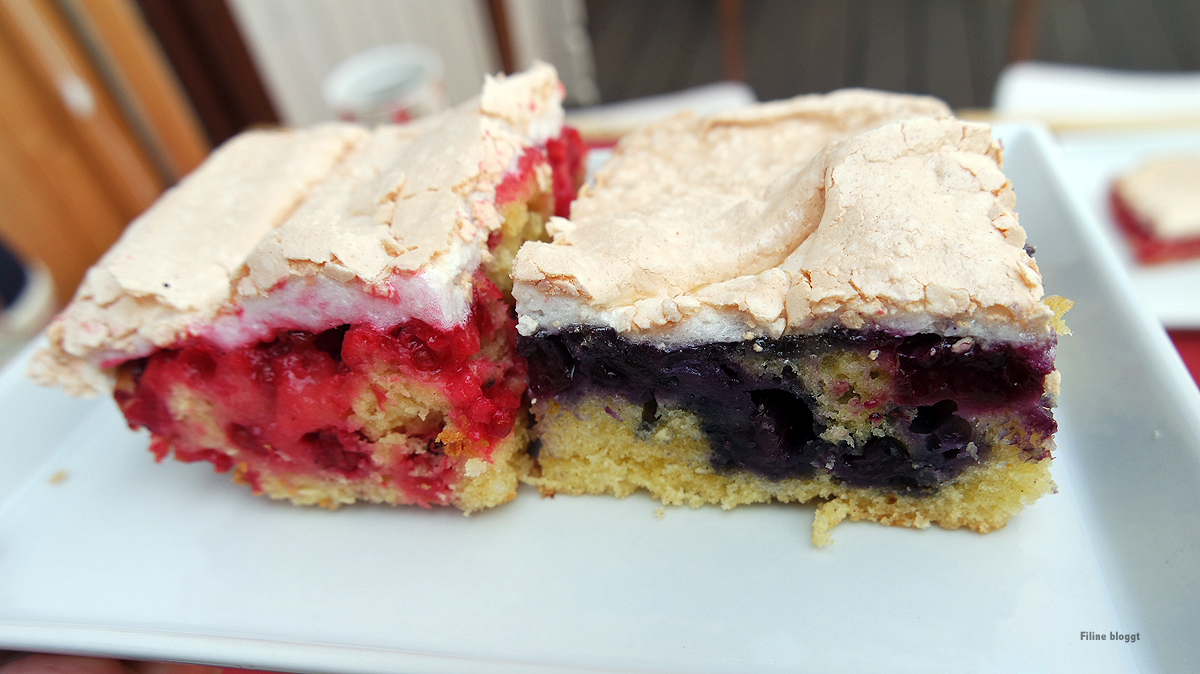 Zweifacher Beerenkuchen auf dem Blech mit Baiserhaube - Filine bloggt