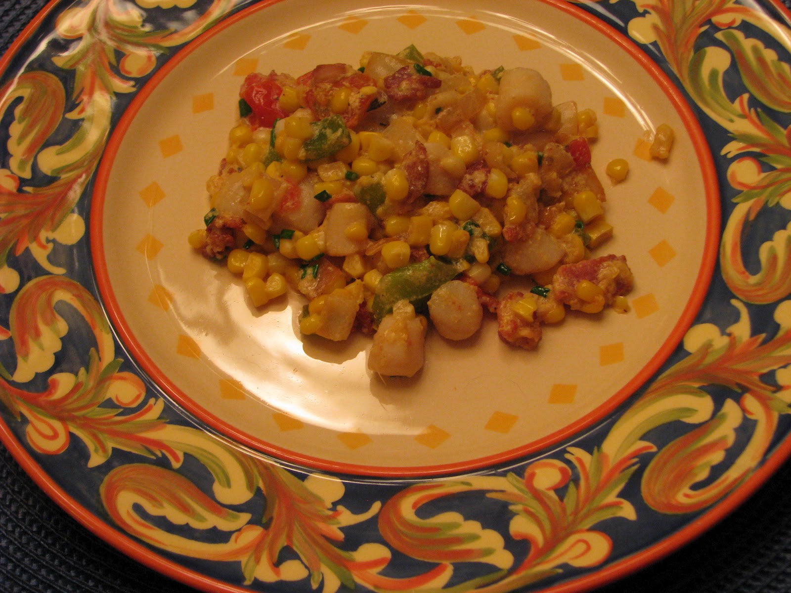 TheFultonGirls Scallops with Creamy Bacon Corn Sauce