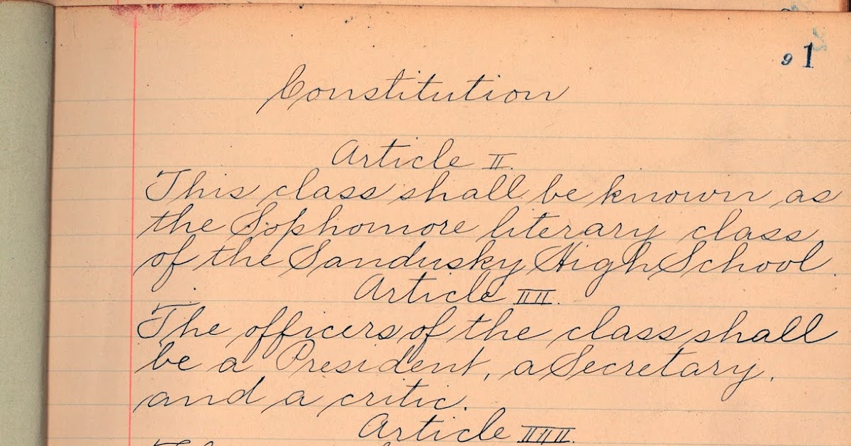Sandusky History The Sophomore Literary Class, 18941897