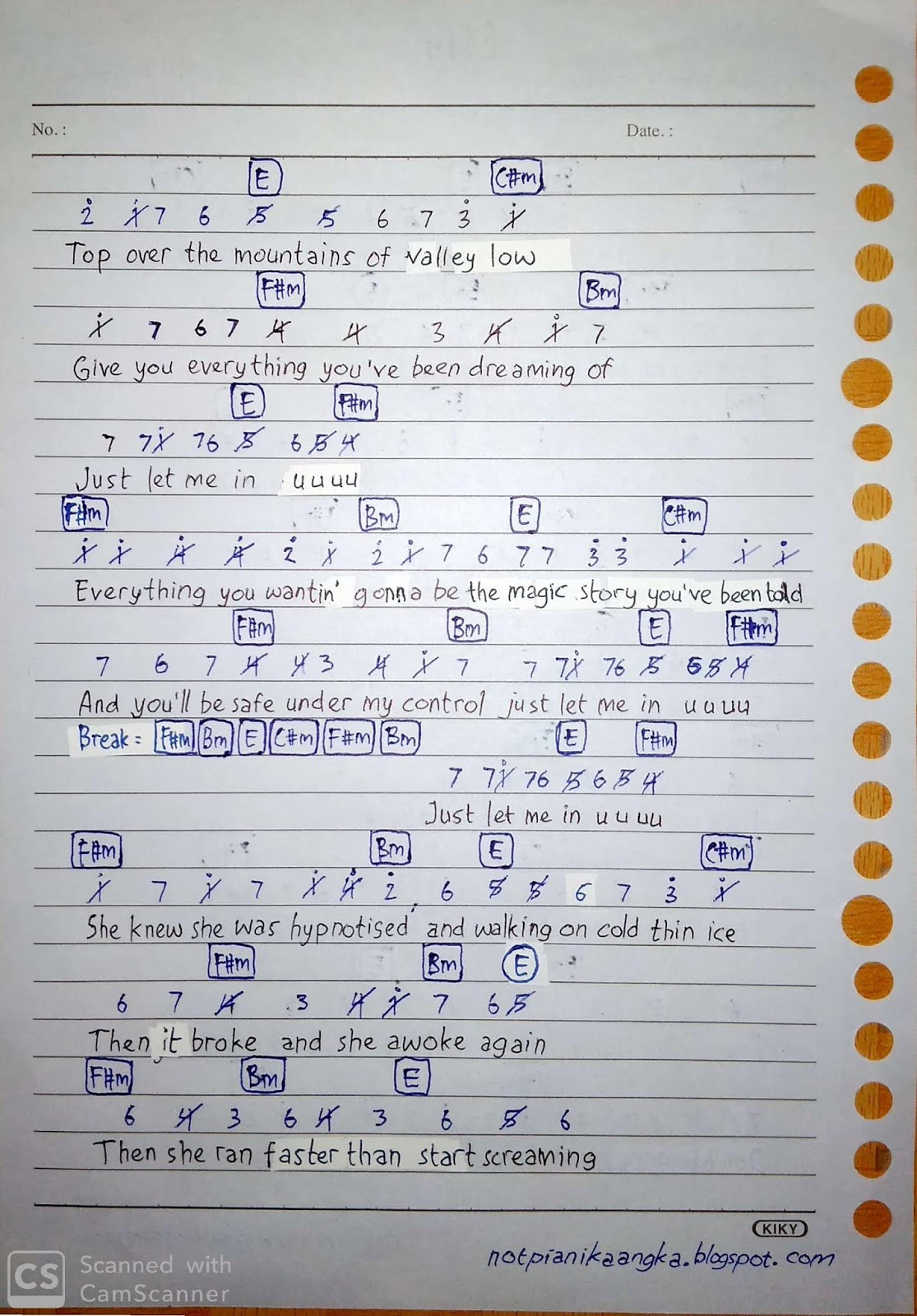 Not Angka Lagu LilyAlan Walker