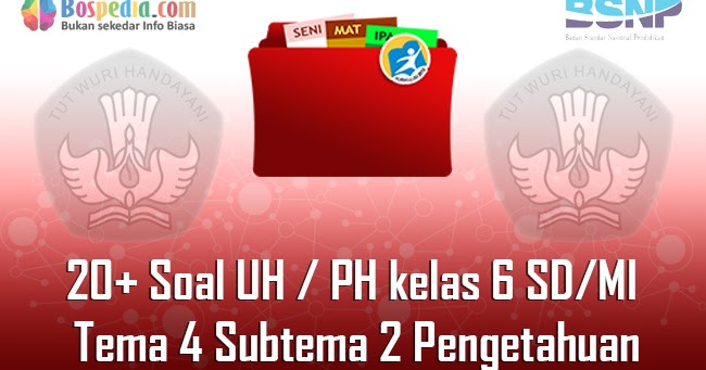 Lengkap 20+ Contoh Soal UH / PH untuk kelas 6 SD/MI Tema