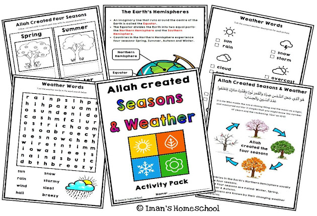 Iman's Homeschool ~ The Curriculum: Seasons Worksheets
