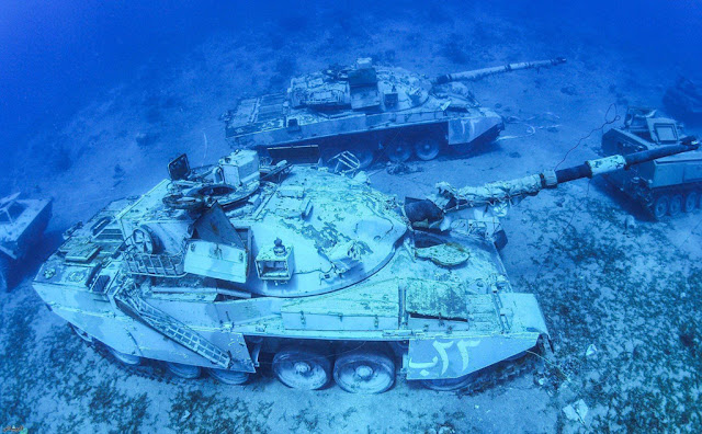underwater military museum off the Red Sea, Jordan