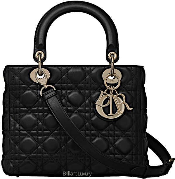 ♦Dior Lady Dior black cannage top handle bag #dior #bags #brilliantluxury