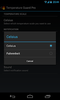android temperature scale
