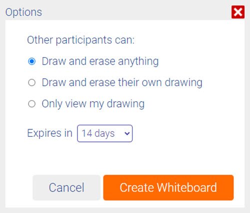 Virtual whiteboard