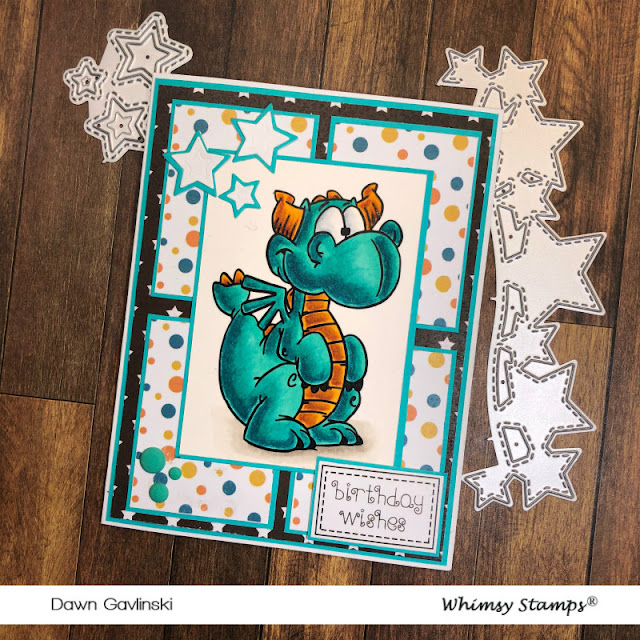 Dragon Begging - Whimsy Stamps - Birthday Card