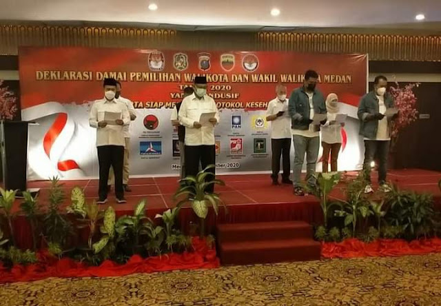 Deklarasi Kampanye Damai dan Patuhi Protokoler Kesehatan pada Pilkada Kota Medan 