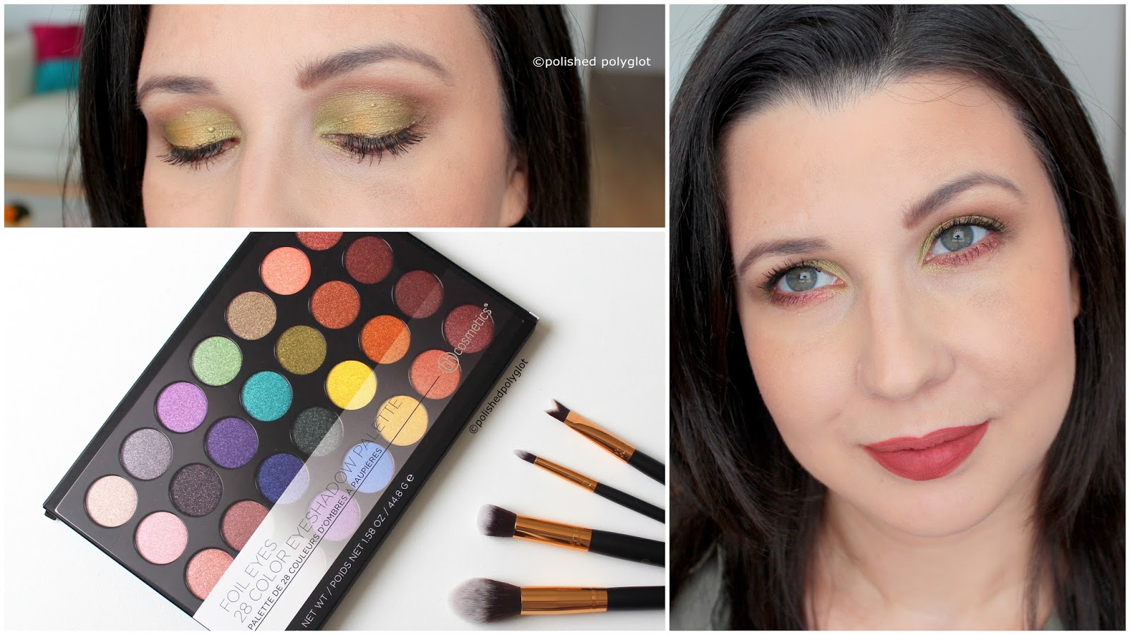 Makeup Peridot Green Look Using Bh Cosmetics Foil Eyes Palette Polished Polyglot