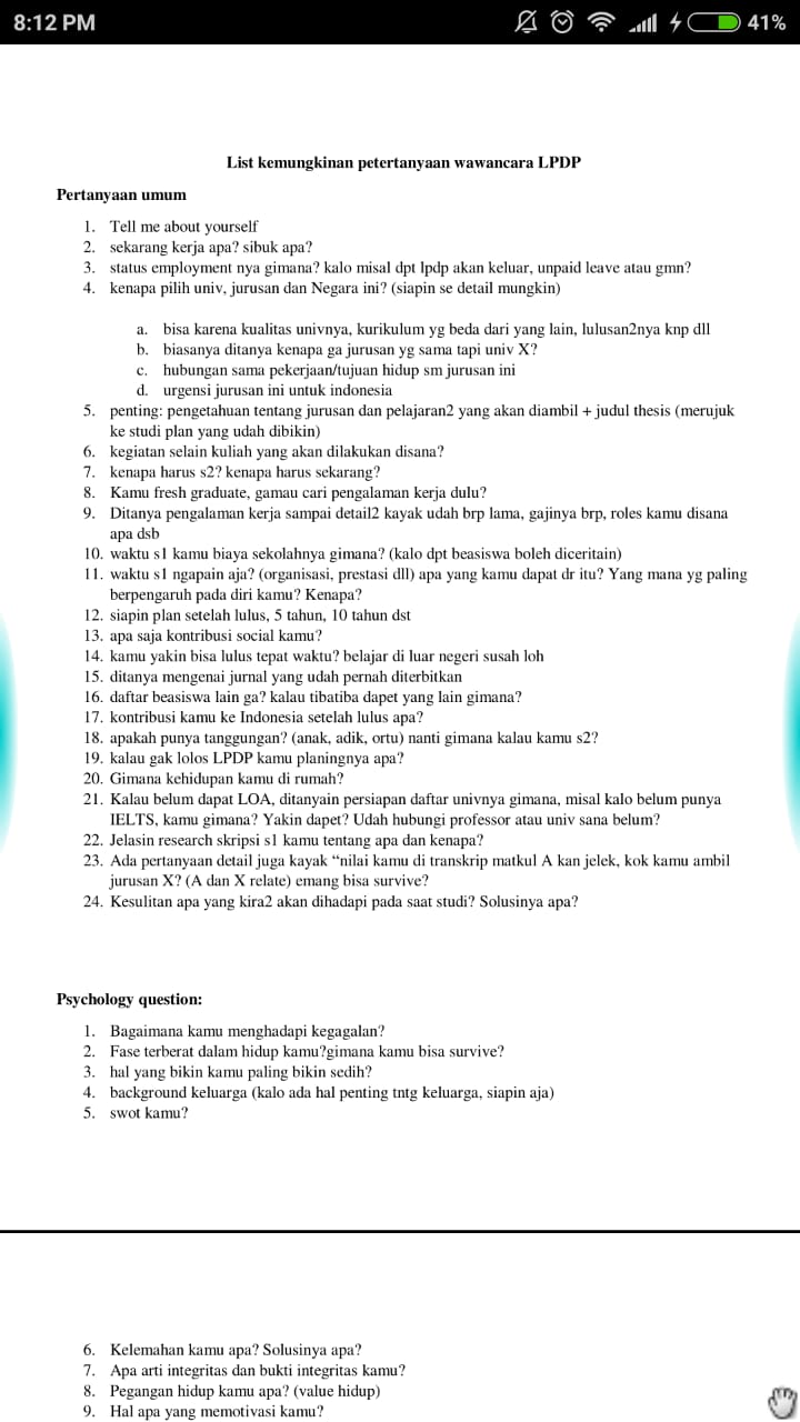 Pertanyaan Wawancara Volunteer GTK Guru